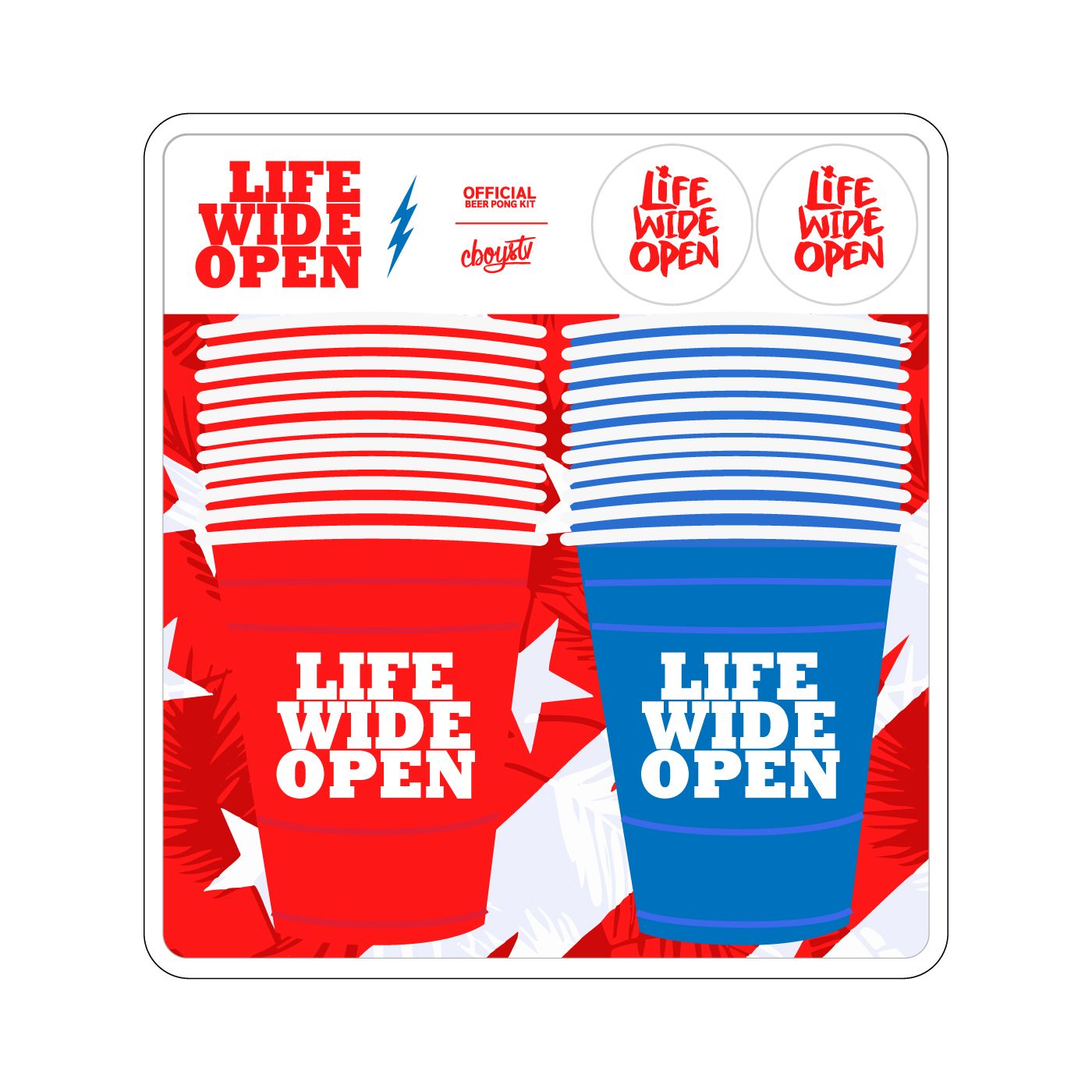 LWO Red White and Blue Pong Kit