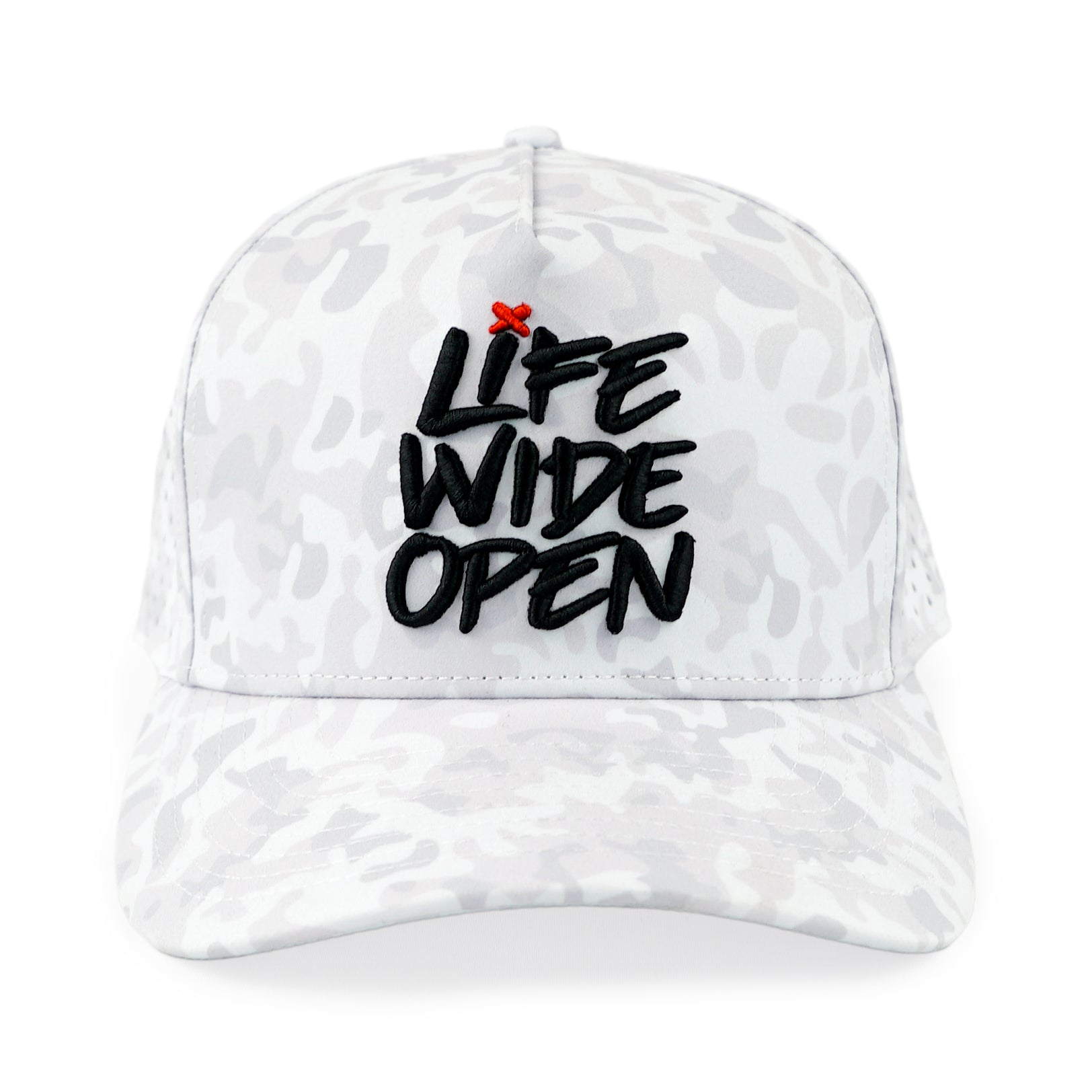 White Camo Curved Brim Snapback