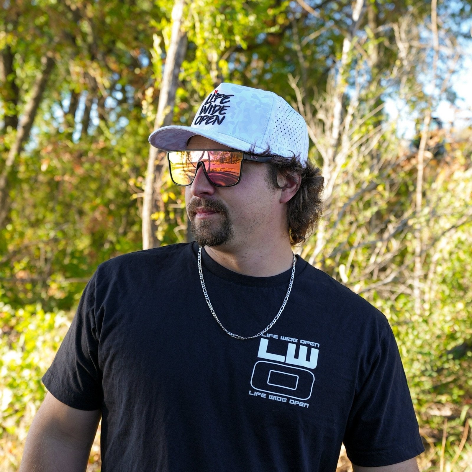 White Camo Curved Brim Snapback