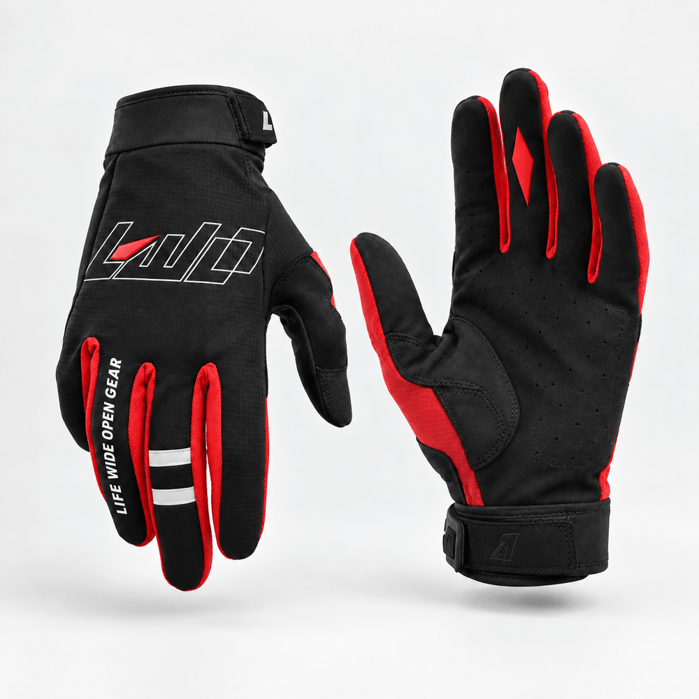 LWOGear Core Black Moto Gloves