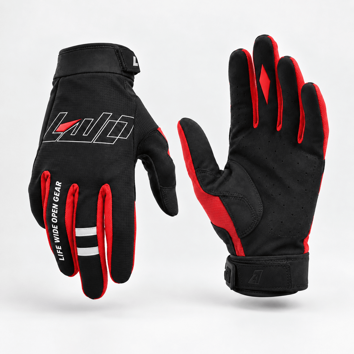 LWOGear Core Black Moto Gloves