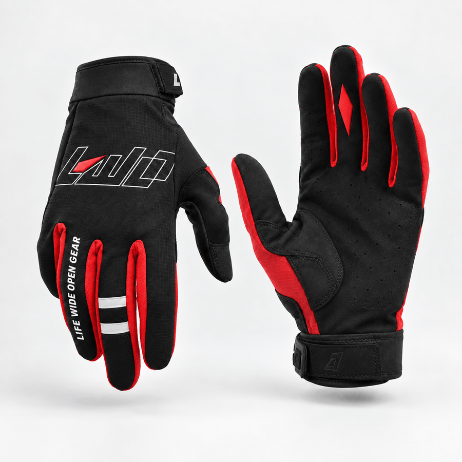 LWOGear Core Black Moto Gloves