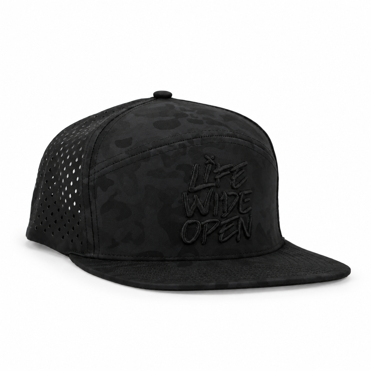 Black Camo 3D Flat Brim Hat