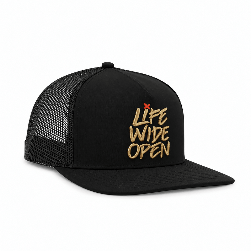 Black-n-Gold Flatty Snapback