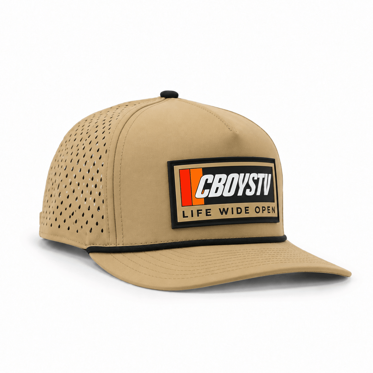 Tan/Black Rope Performance Snapback
