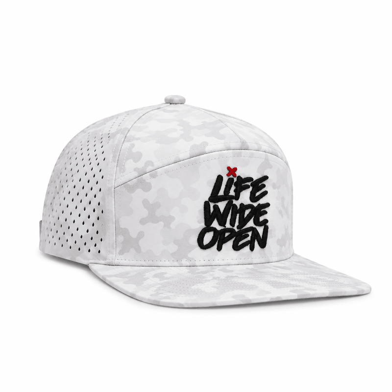 White Camo 3D Flat Brim Hat