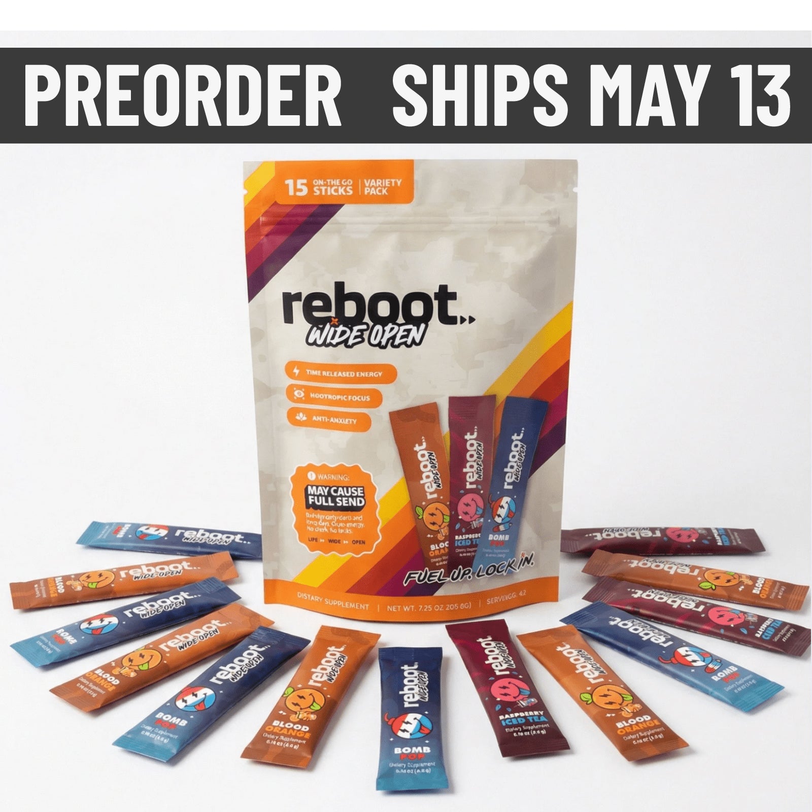 Reboot Wide Open Variety Pack (15 Sticks)