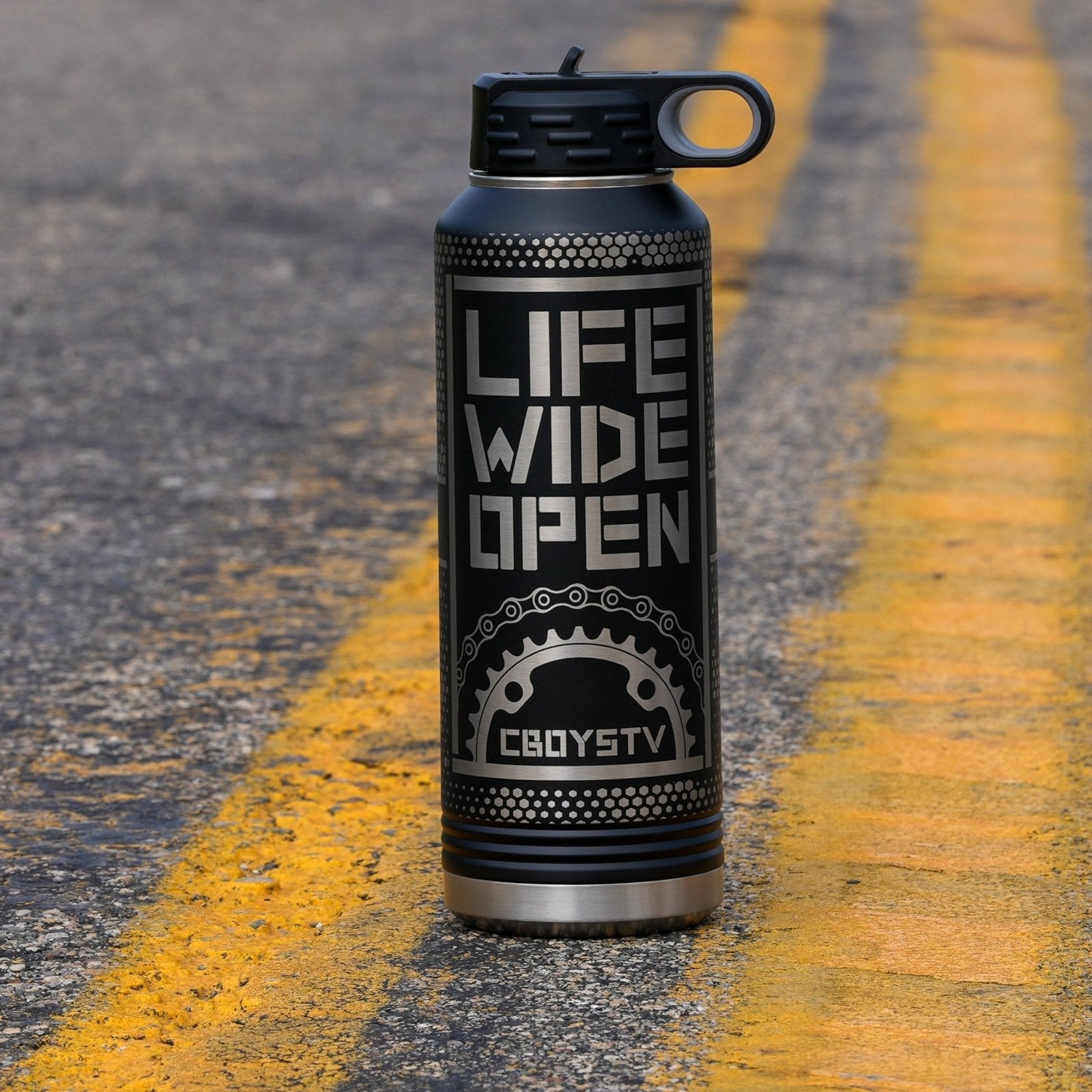 Chain & Sprocket Engraved 40oz Insulated Bottle