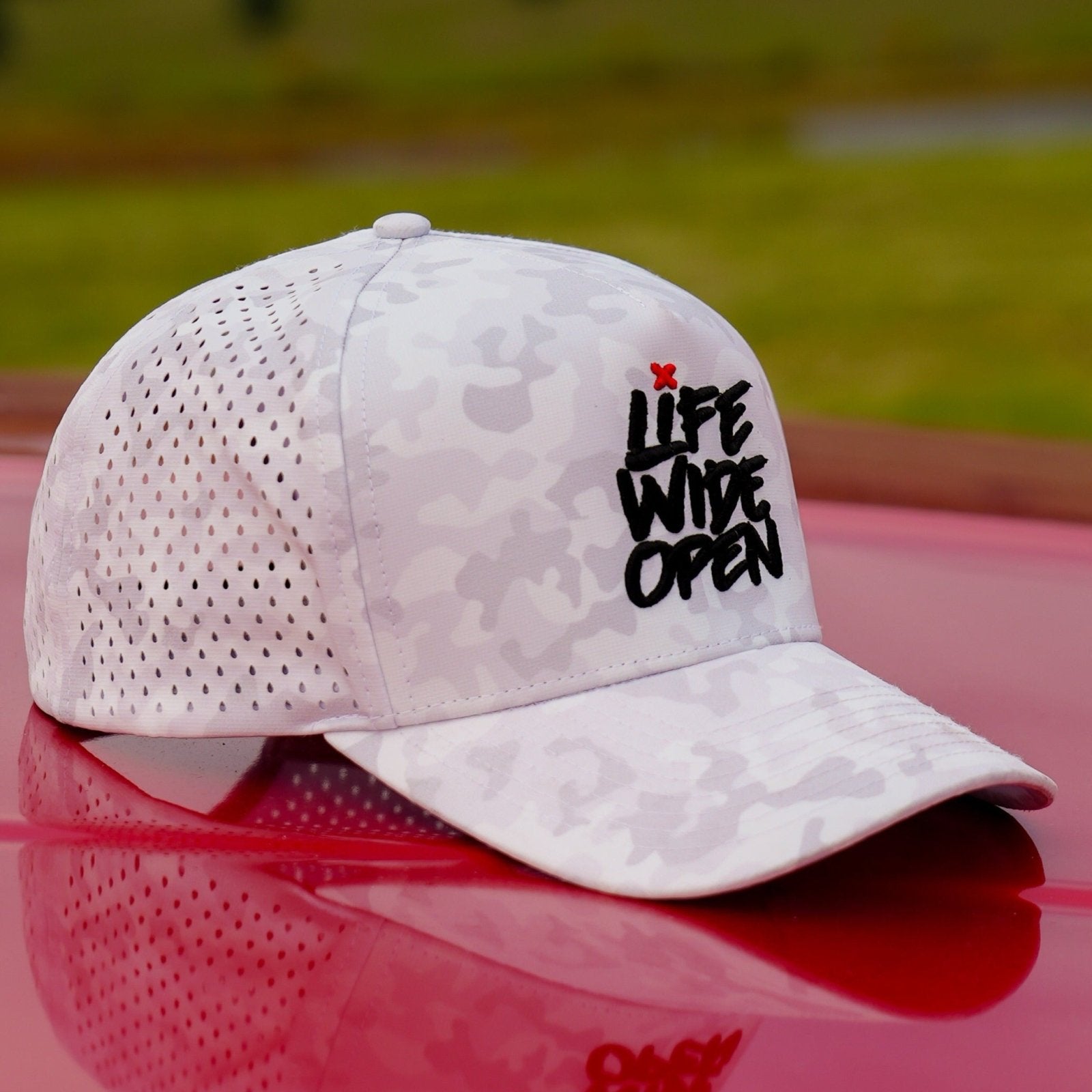 White cheap camo cap