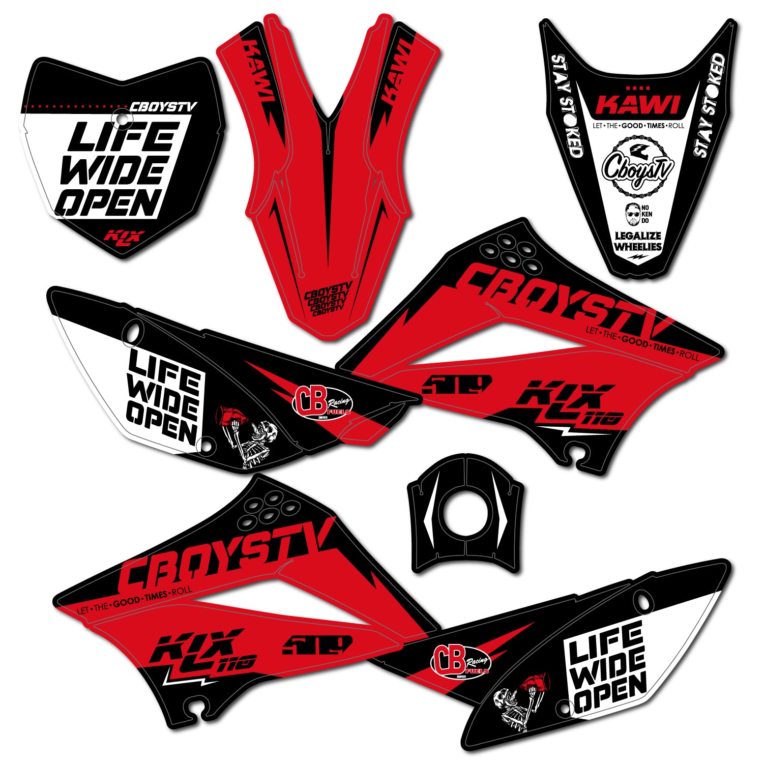 KLX110 CboysTV Pit Bike Wrap