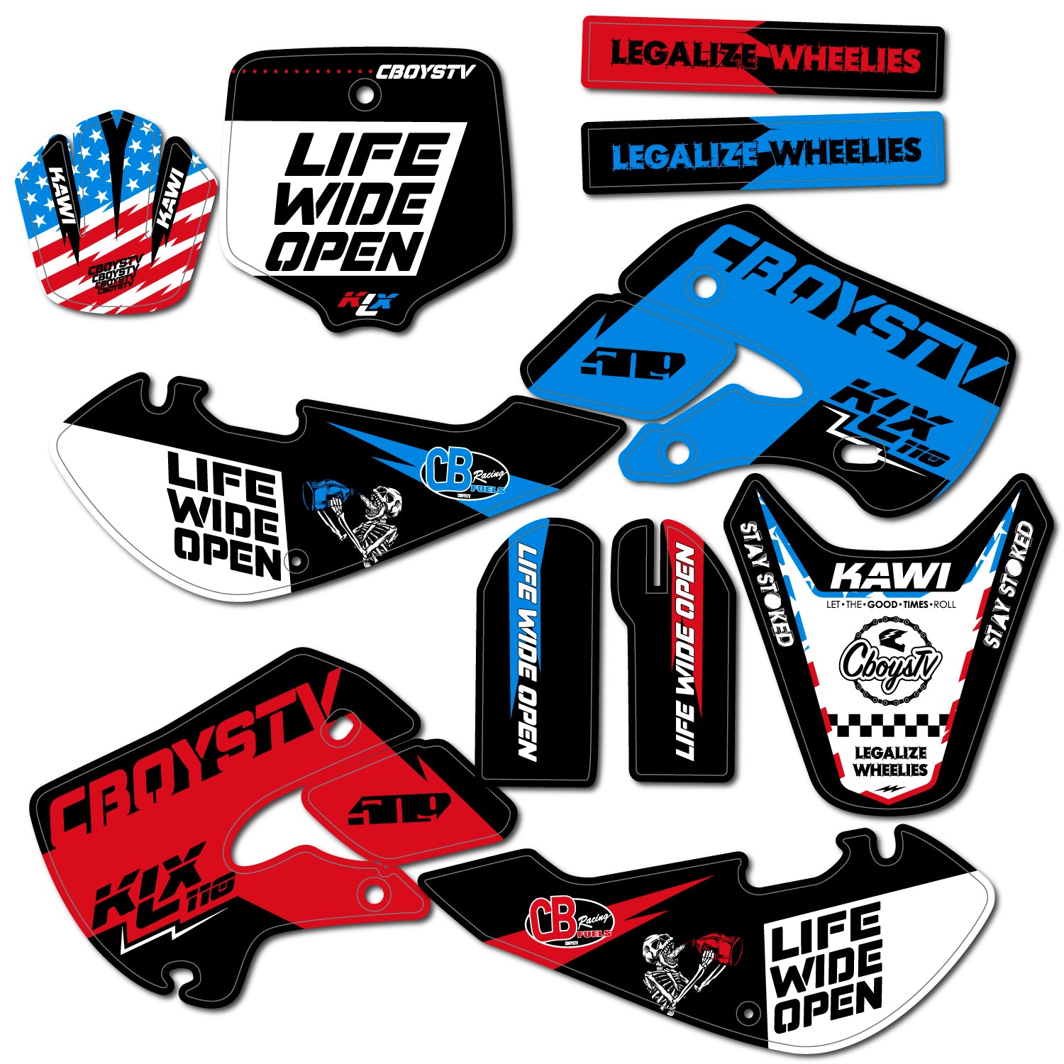 KLX110 CboysTV Pit Bike Wrap